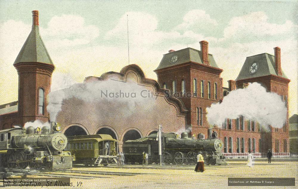 Postcard: Railroad Station, St. Albans, Vermont